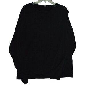 Pajama Top Womens Plus XXL Black long sleeve crew neck lounge fleece polyester
